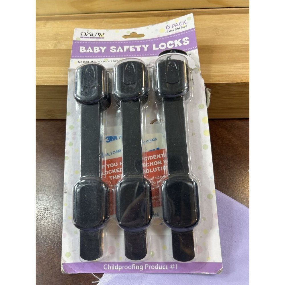 OXLAY Home Baby Safety Locks 6 Pack with extra 3M Tape Childproofing NEW